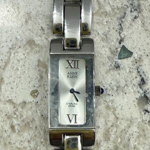 Pre- Owned Anne Klein Sterling Swiss Women's wristwatch rectangle face‎